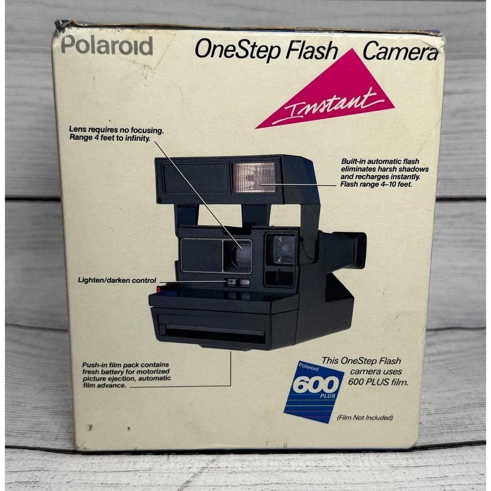 Vintage Polaroid One Step 600 Flash Instant Camera | 80s 90s Retro Film Camera